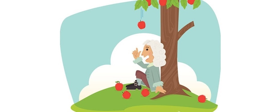 newton under apple tree